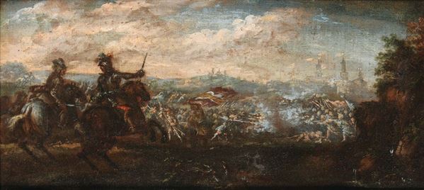 Scuola napoletana del XVII secolo Battaglia