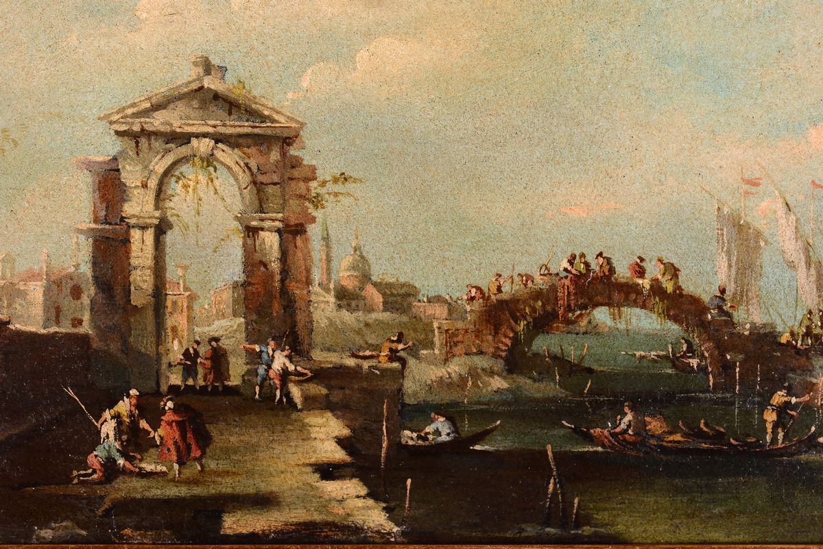 Francesco Guardi (venezia 1712 - 1793), nei Modi Dipaesaggio con Architetture e Rovine Paesaggio ...