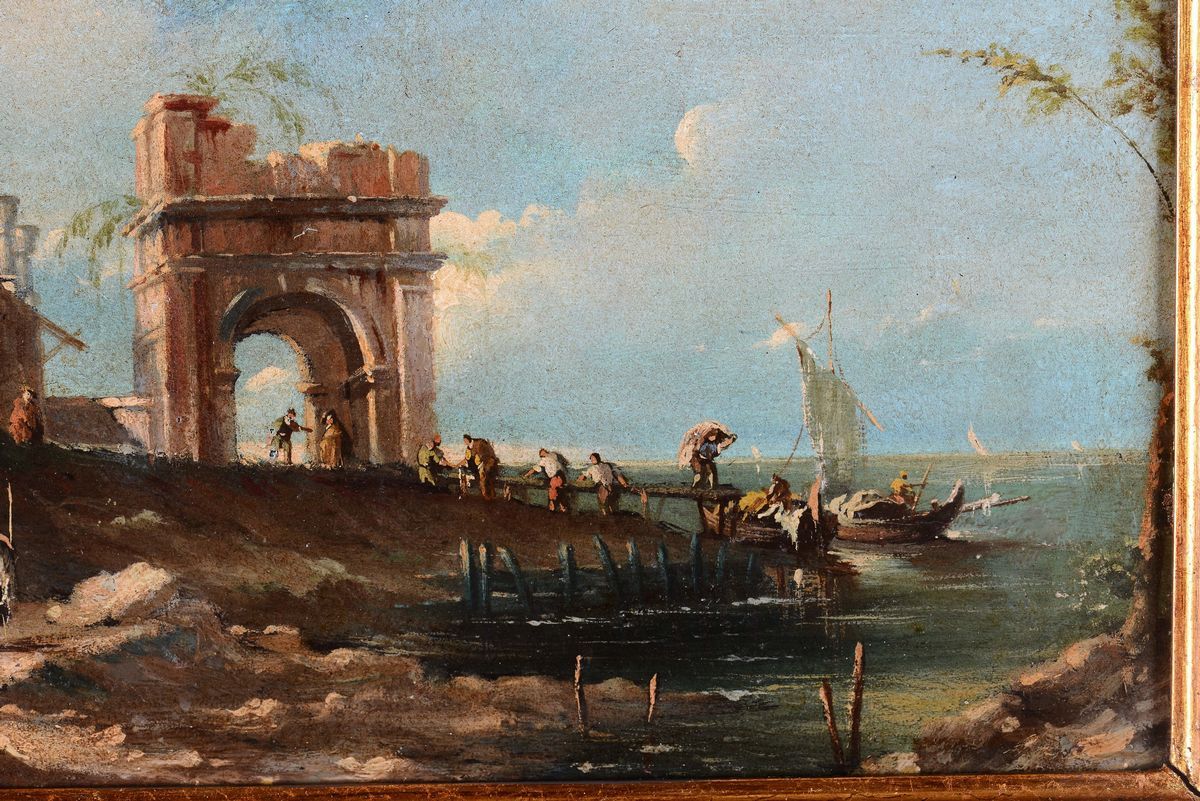 Francesco Guardi (venezia 1712 - 1793), nei Modi Dipaesaggio con Architetture e Rovine Paesaggio ...