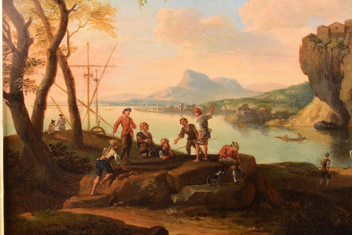 Jacob De Heusch (utrecht 1656- Amsterdam 1701)paesaggio