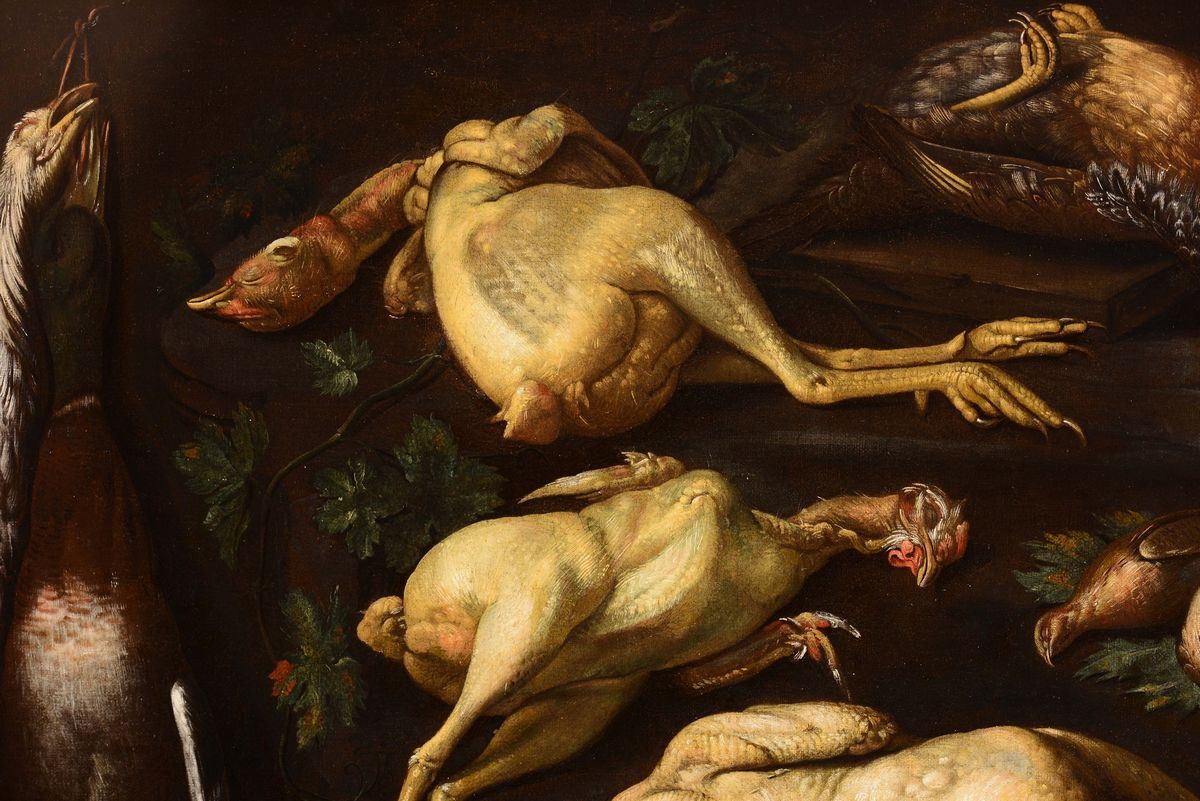 Bartolomeo Arbotori (piacenza 1594 - 1676)natura Morta con Pennuti