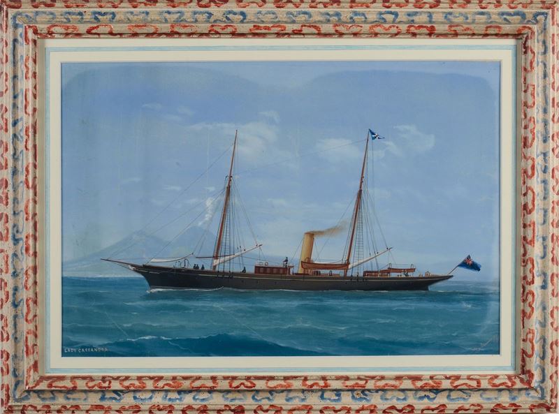 Antonio De Simone (1851-1907) Ritratto dello Steam Yacht Lady Cassandra, 1894  - Asta Arte Marinara e Strumenti Scientifici - Cambi Casa d'Aste