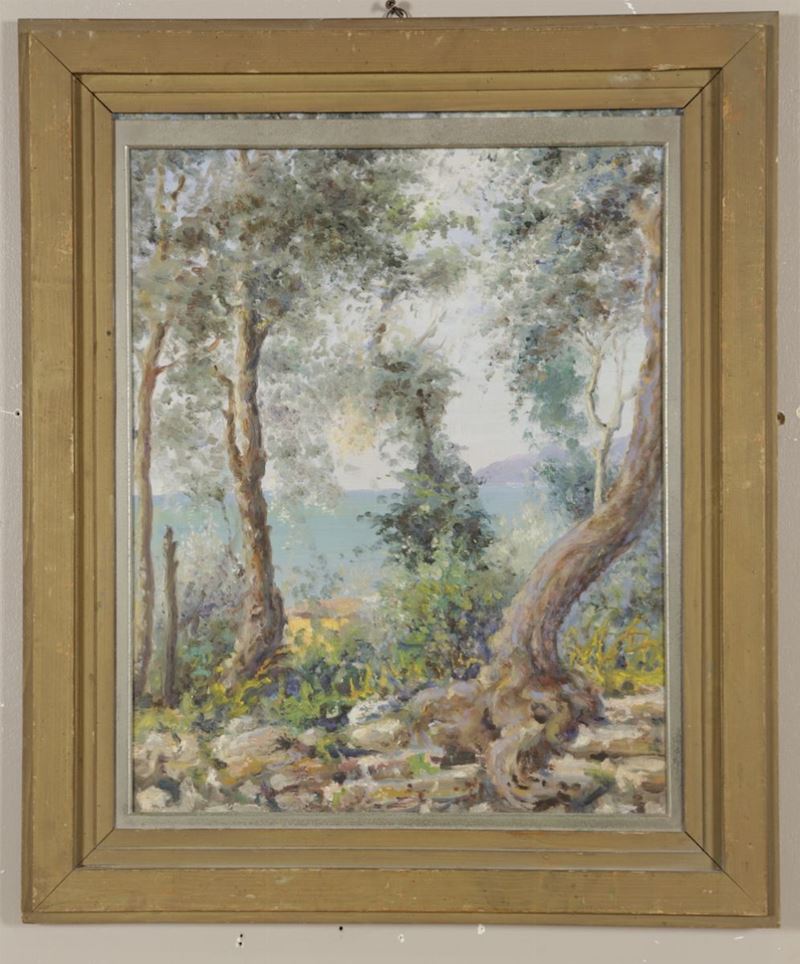 Anonimo del XX secolo Paesaggio costiero  - Auction Paintings online auction - Cambi Casa d'Aste