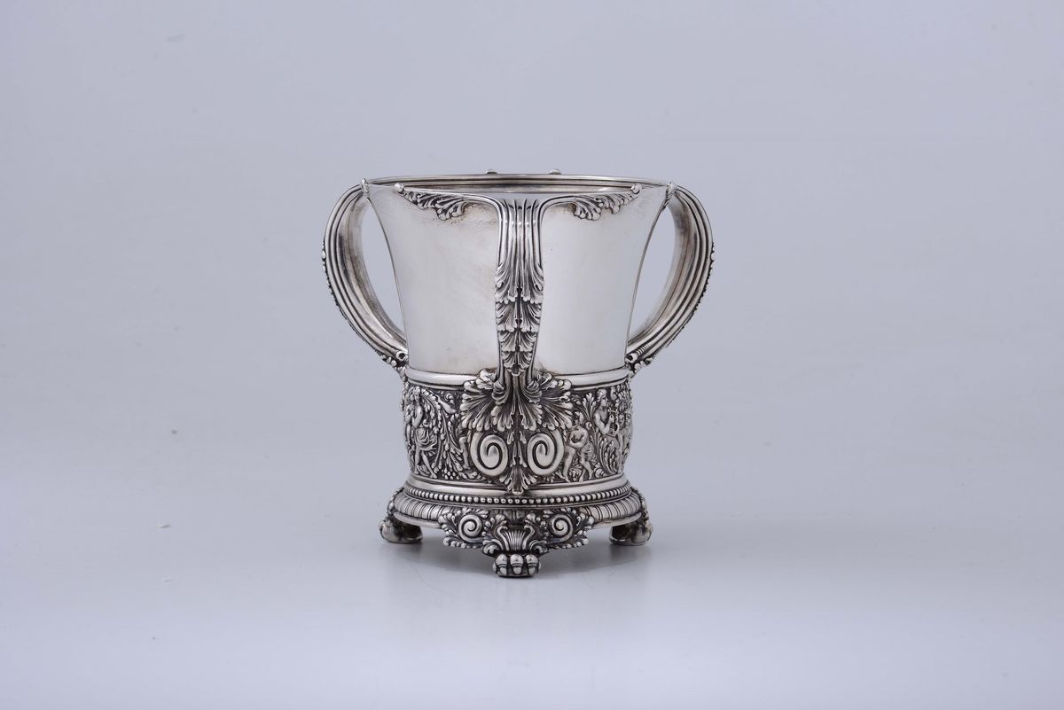 Boccale a Tre Manici in Argento Sterling, Tiffany Usa 1882-1883