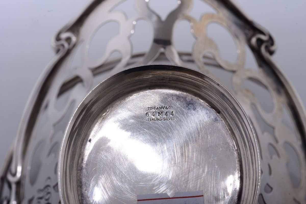 Cestino Traforato in Argento Sterling, Tiffany Usa, Probabile XIX Secolo