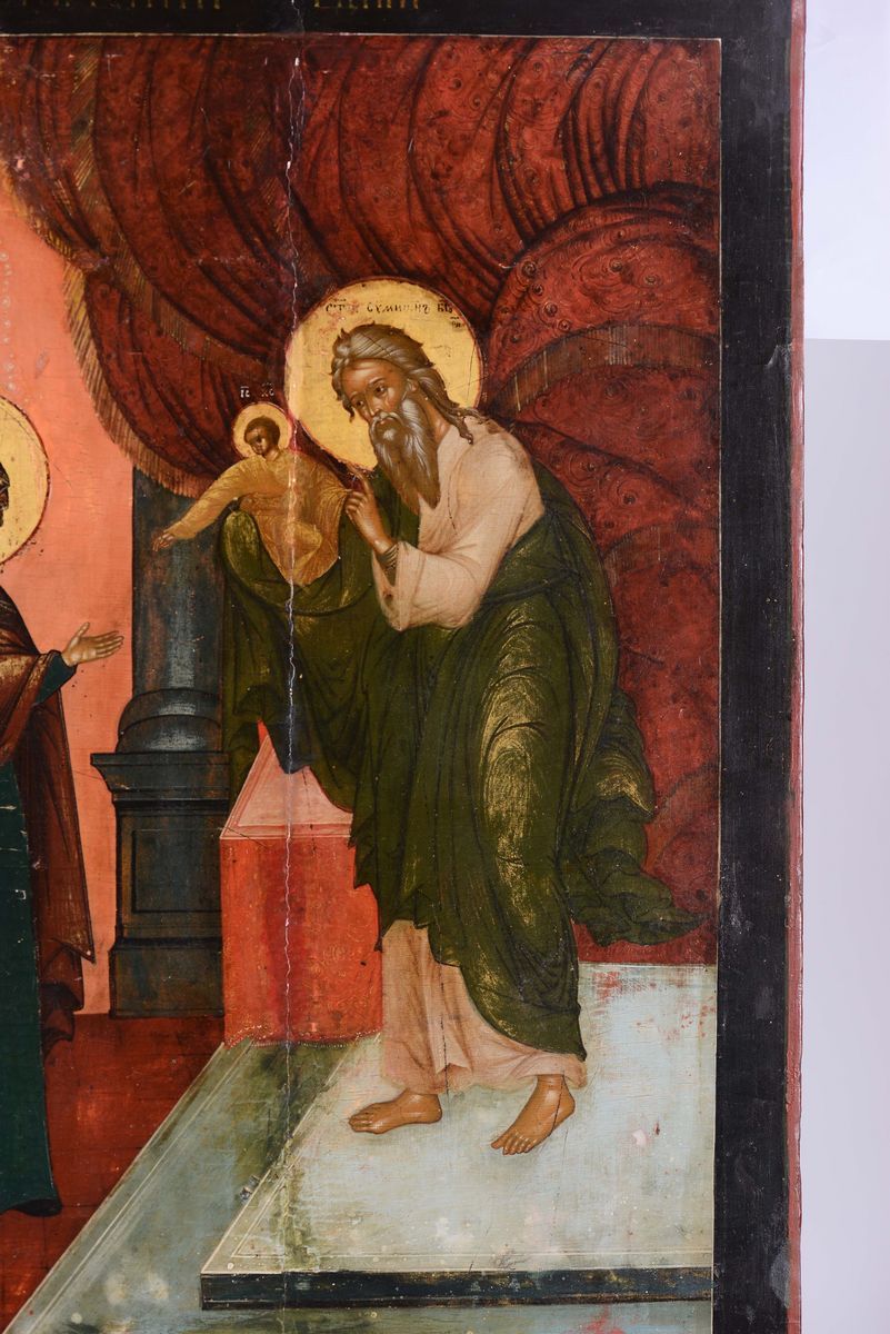Icona Raffigurante Presentazione al Tempio, Russia XIX Secolo