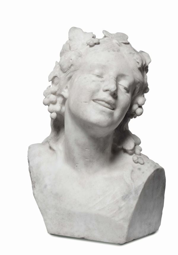 Figura di baccante in marmo bianco, inizio XX secolo
