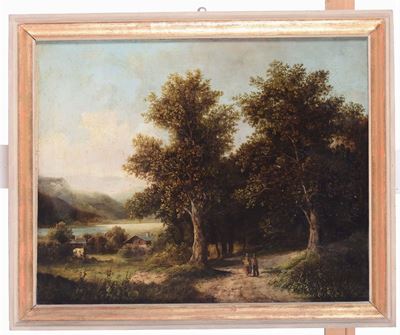 Anonimo del XIX Secolopaesaggio con Figure