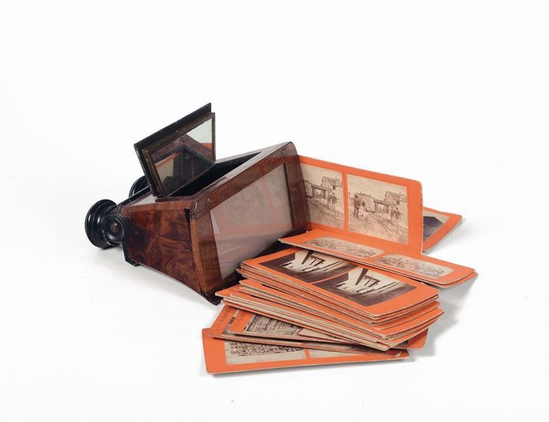 Visore stereoscopico manuale con serie di fotografie  - Auction Maritime Art and Scientific Instruments - Cambi Casa d'Aste