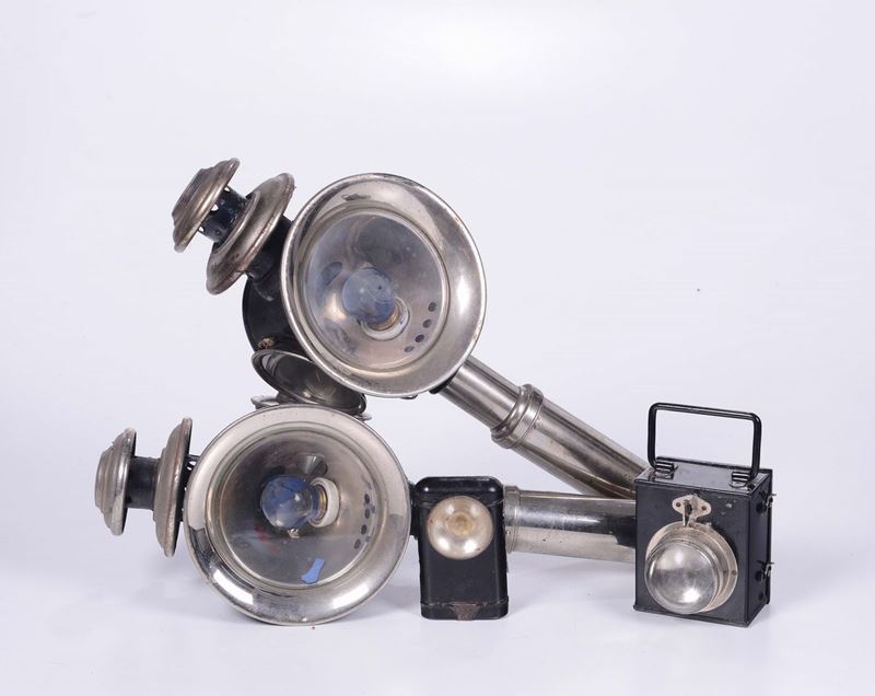 Coppia di lumi da carrozza a gas in ottone cromato e verniciato nero  - Auction Maritime Art and Scientific Instruments - Cambi Casa d'Aste