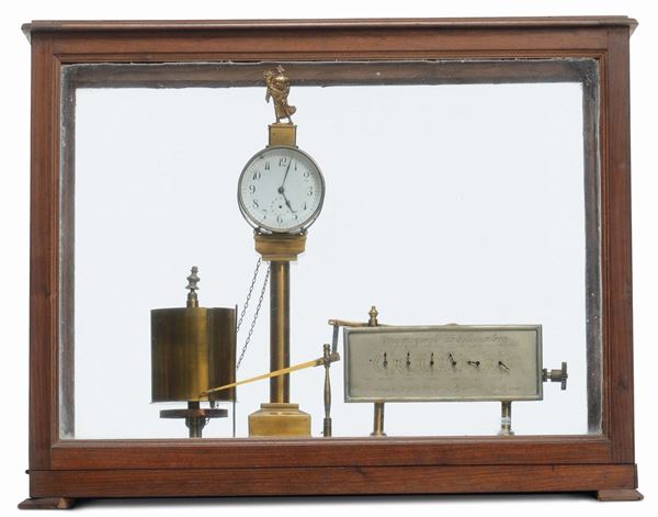 Anemoscopiografo, pluviografo e anemografo totalizzatore in teche originali in legno