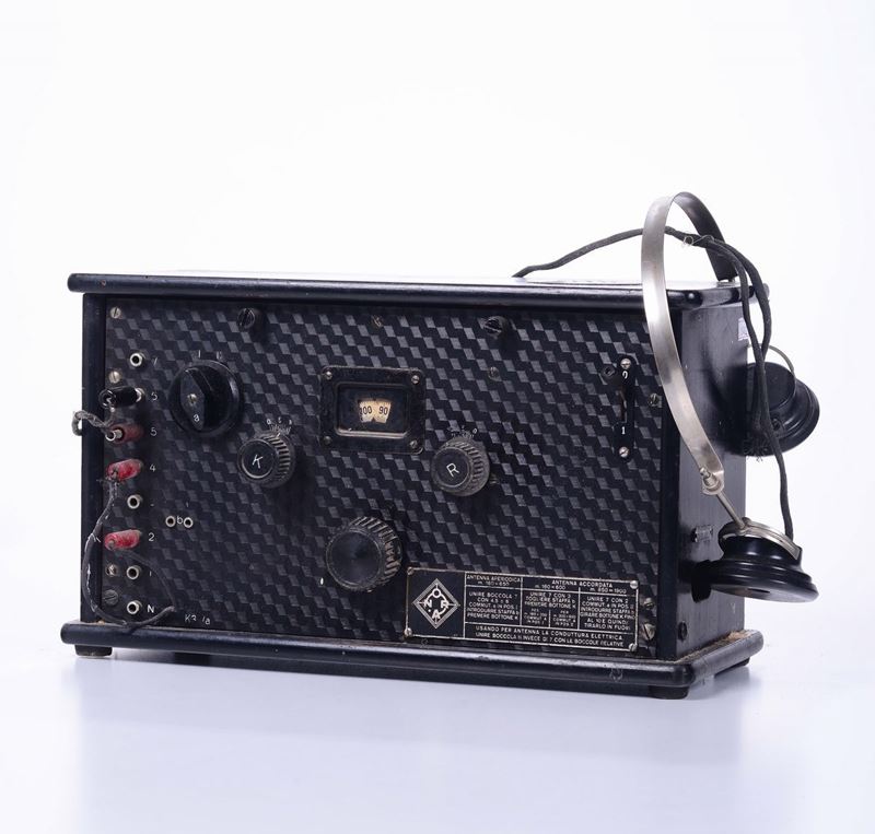 Radio d’epoca con ascolto in cuffia, 1926/27 marca Nora  - Auction Maritime Art and Scientific Instruments - Cambi Casa d'Aste
