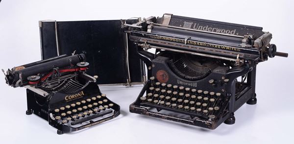 Due macchine da scrivere una marca Corona e una Underwood