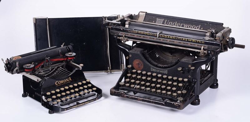 Due macchine da scrivere una marca Corona e una Underwood  - Asta Arte Marinara e Strumenti Scientifici - Cambi Casa d'Aste