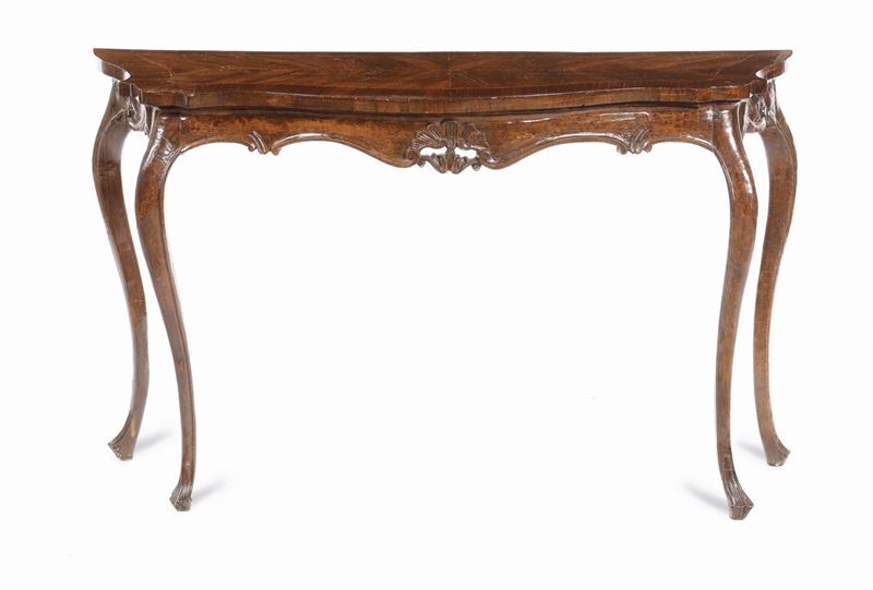 Console in noce intagliato, Venezia XVIII secolo  - Auction Fine Art - Cambi Casa d'Aste