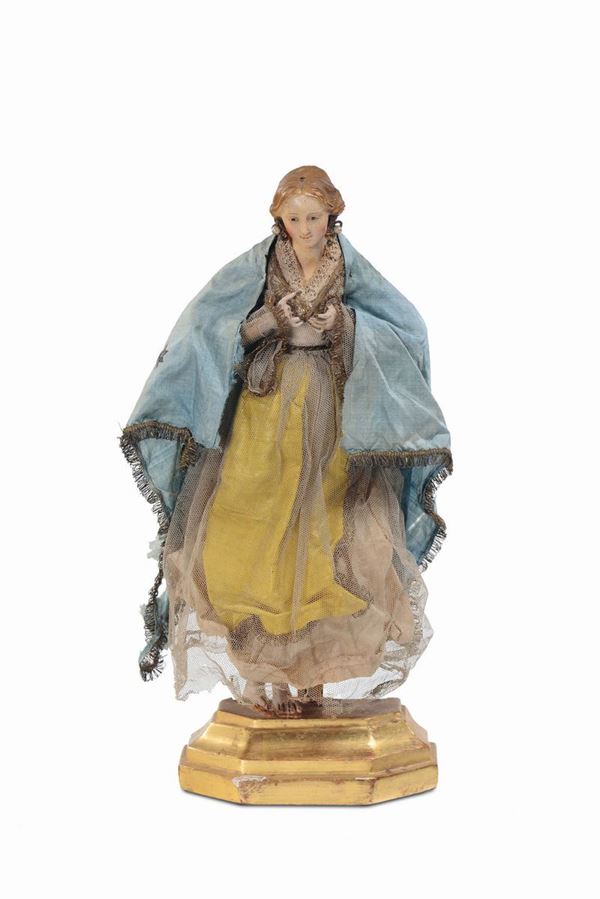 Figura da presepe raffigurante Santa , Napoli XVIII-XIX secolo