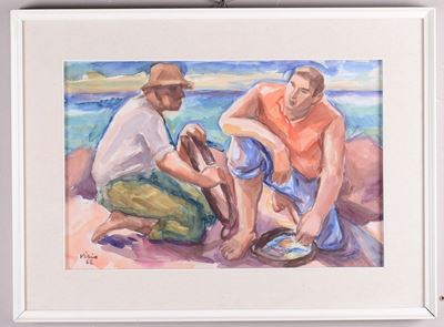Virio da Savona (1901 - 1985)figure sulla Spiaggia, 1962