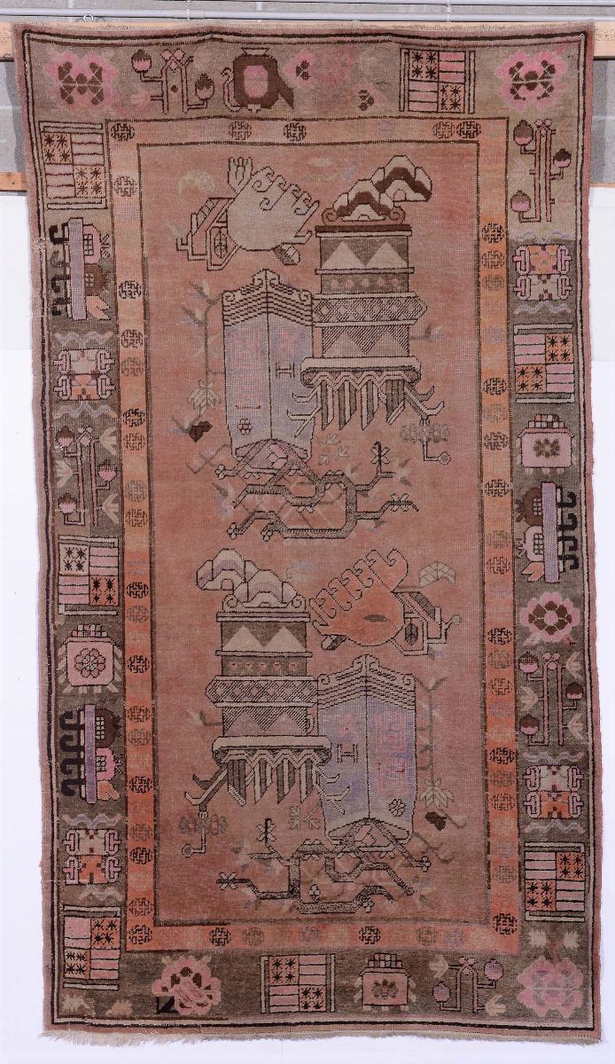 Tappeto cinese Pautou inizio XX secolo  - Auction Ancient Carpets - Cambi Casa d'Aste