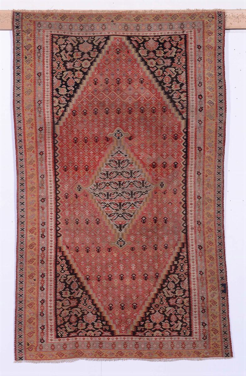 Kilim persiano Senneh inizio XX secolo  - Auction Ancient Carpets - Cambi Casa d'Aste