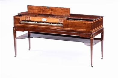 Pianoforte a Tavolo in Mogano con Panchetta, Londra XIX Secolo