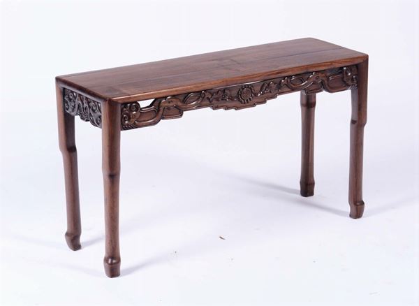 A fretworked homu table, China, Qing Dynasty, 19th century