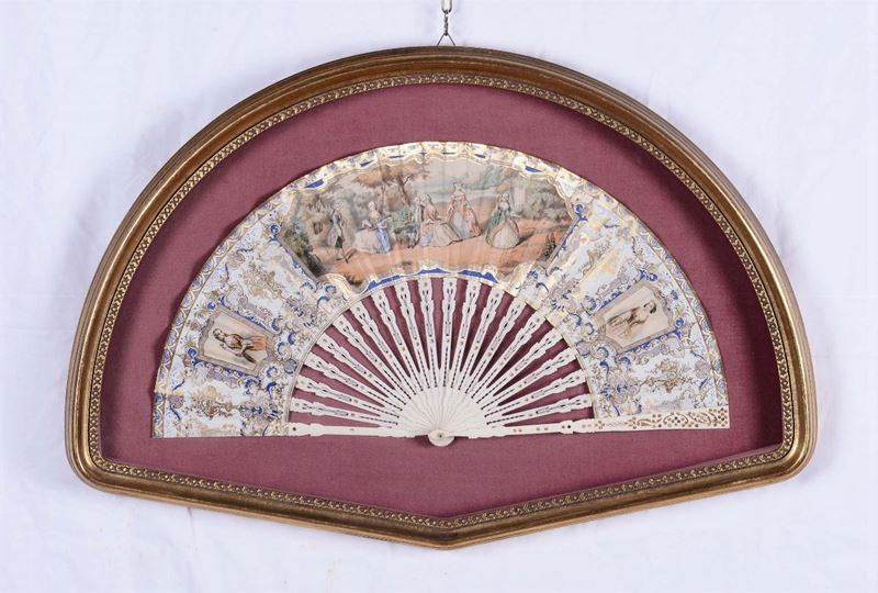 Ventaglio in cornice, XIX secolo  - Auction Fine Art - Cambi Casa d'Aste