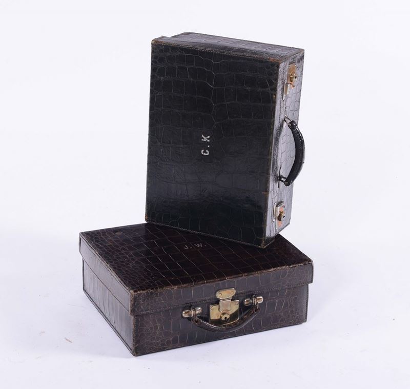 Due valigie in pelle  - Asta Antiquariato - Cambi Casa d'Aste