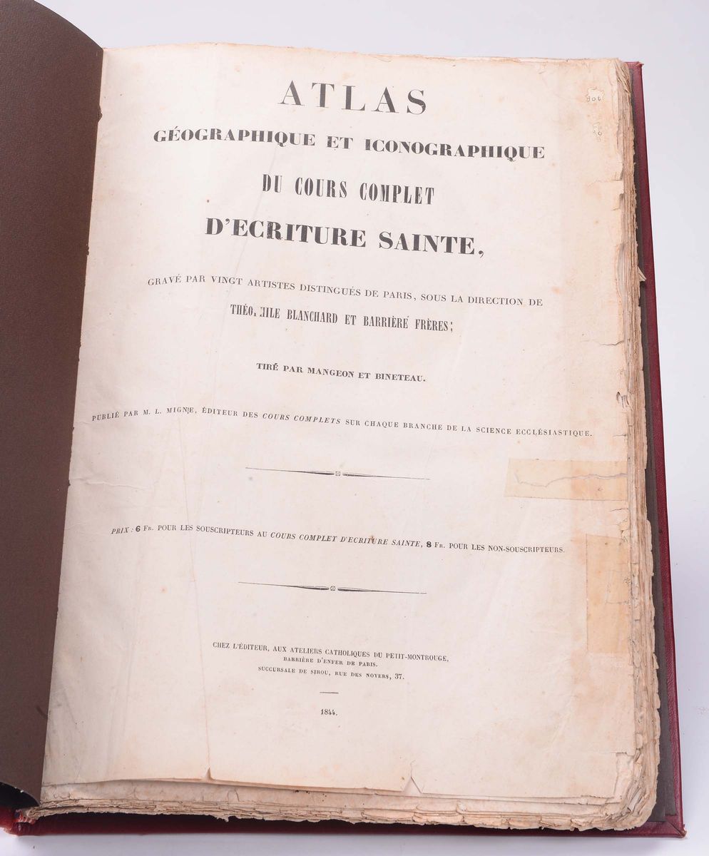 Théophile Blanchardatlas Géographique Et Iconographique Du Cours Complet D'ecritures Sainte...par...