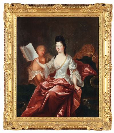Nicolas De Largilliere (1656-1746), nei Modi Diritratto di Figura Femminile Seduta con Putto