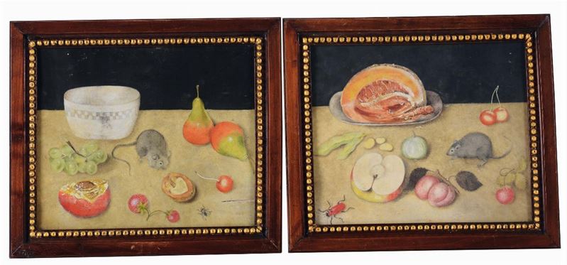 Scuola del XIX secolo Coppia di nature morte  - Asta Antiquariato - II - Cambi Casa d'Aste