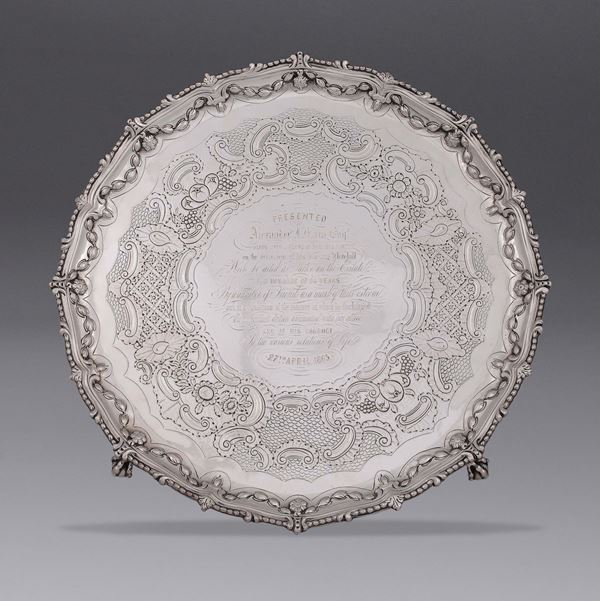 A silver Salver tray, London, 1771, maker John Carter II