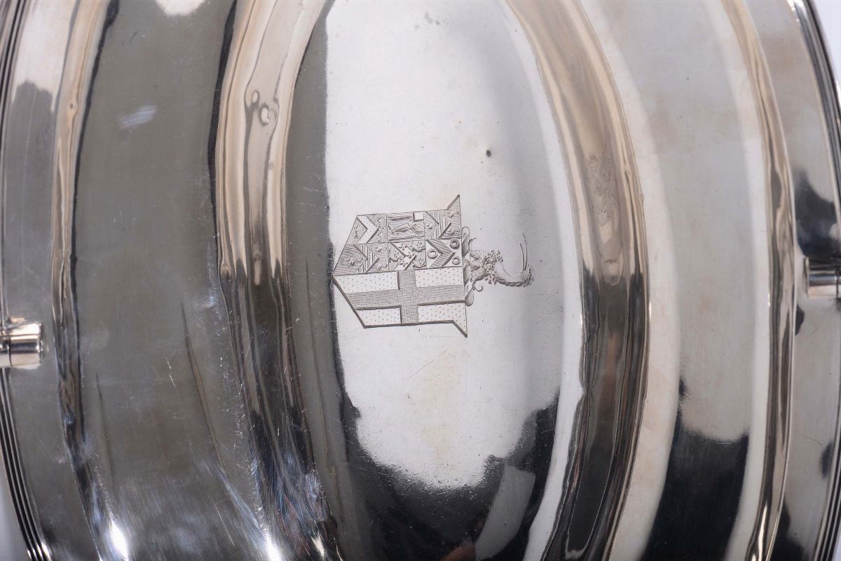 Cestino Ovale in Argento con Stemma, Londra 1806, Argentiere Si