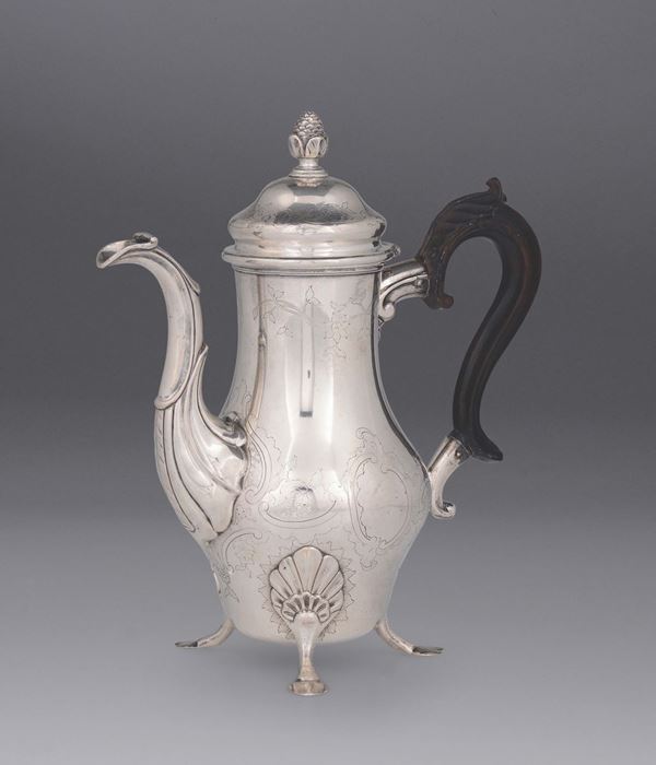 A silver coffee pot, France or Holland, probably 19th century