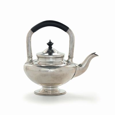 Teiera in Argento con Manico in Ebano, Londra 1841, Argentiere Keith