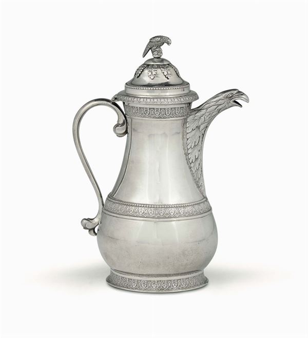 A silver coffee pot, Smirne 18th century, maker P. Tassi