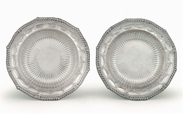 A pair of silver plates, London 1811, maker Paul Storr