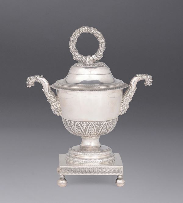 A silver sugar bowl, Naples, first half of the 19th century, maker V. Caruso