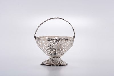 Cestino Porta Bon Bon con Corpo Traforato, Londra 1845, Argentiere Ctl(?)-gf