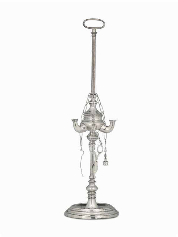 A silver oil lamp, Venice, second half of the 17th century