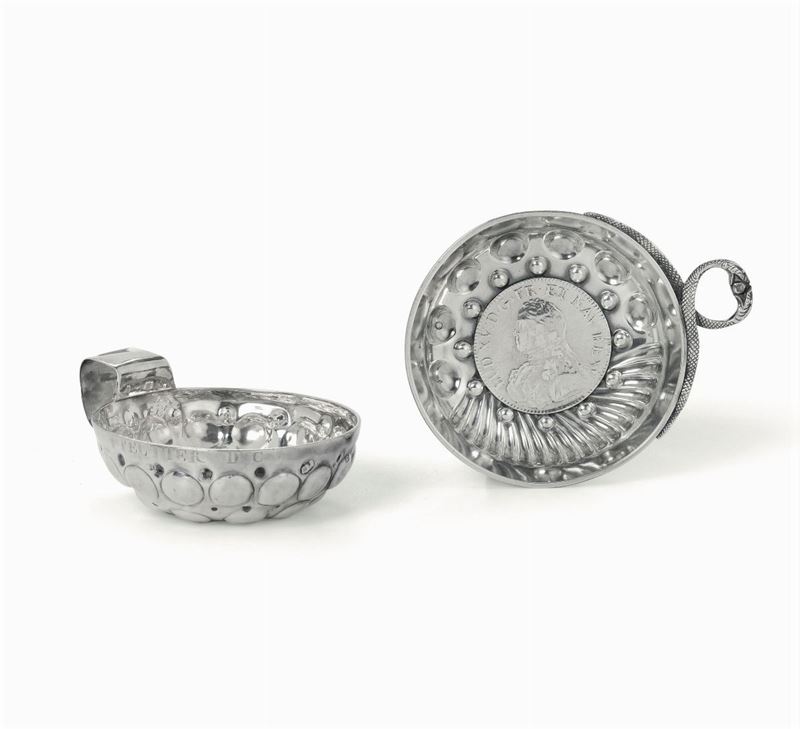 Two silver tastevins, France (?), 1800s  - Auction Collectors' Silvers - I - Cambi Casa d'Aste
