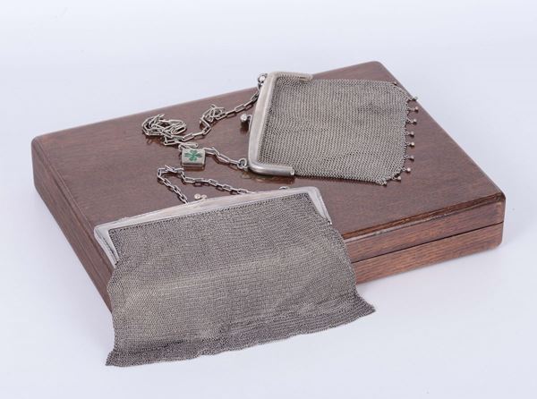 Due borsette a maglia, XIX secolo