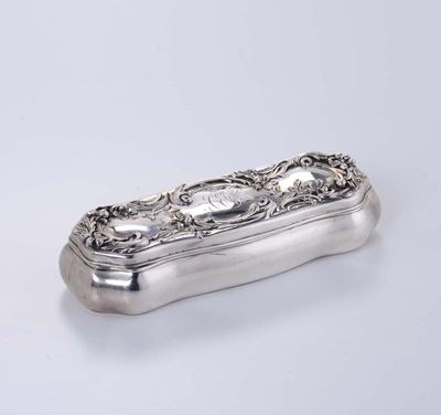 Scatola Porta Pettine in Argento Sterling con Monogramma con Corona, Usa XX Secolo