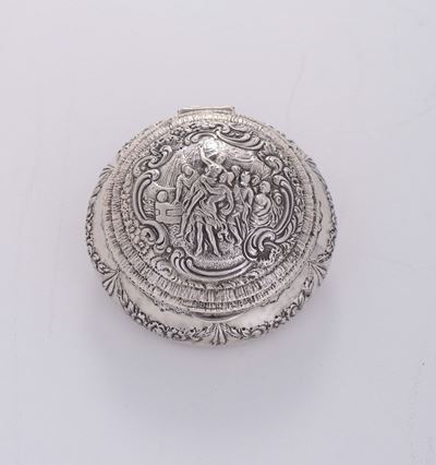 Scatola Porta Cipria in Argento Sterling, Usa XX Secolo