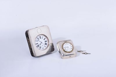 Due Orologi da Tavolo in Argento, Birmingham Inizi XX Secolo