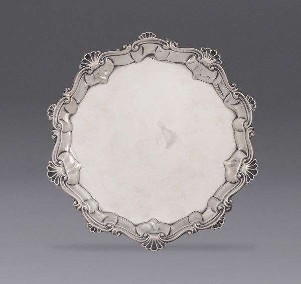 A sterling silver Salver tray, London 1767, maker I.C.