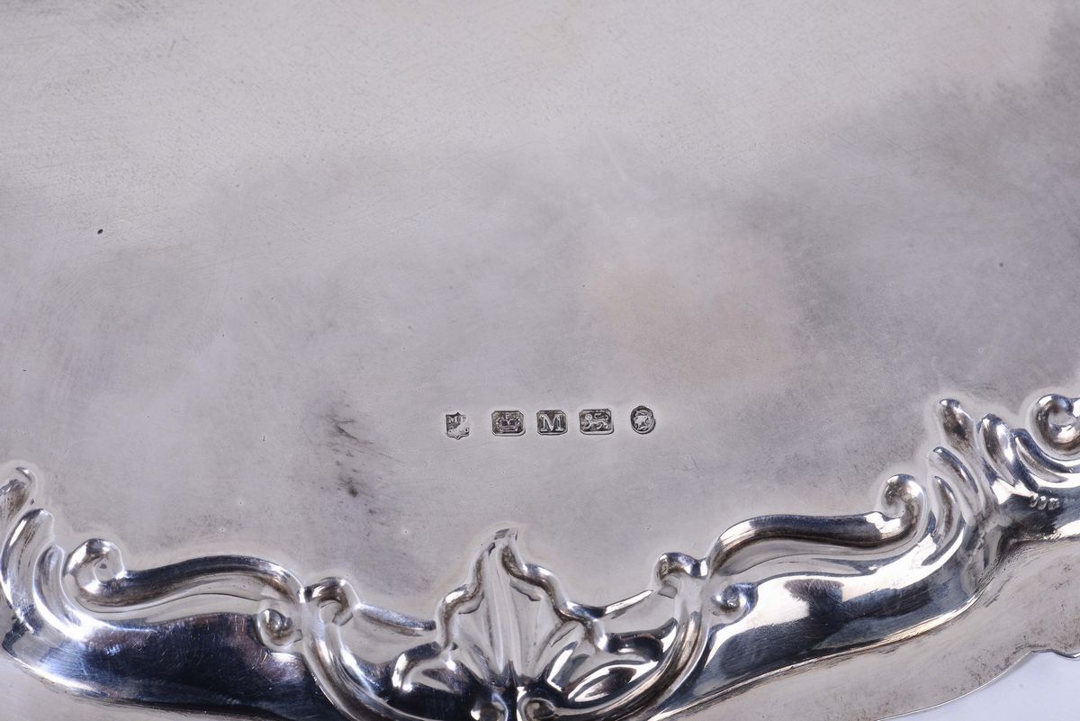 Salver Circolare in Argento Sagomato, Sheffield, A-1855
