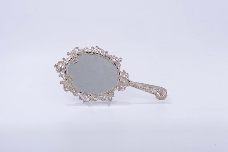 Specchio Vittoriano in argento, Londra A-1887  - Auction Silvers - Cambi Casa d'Aste