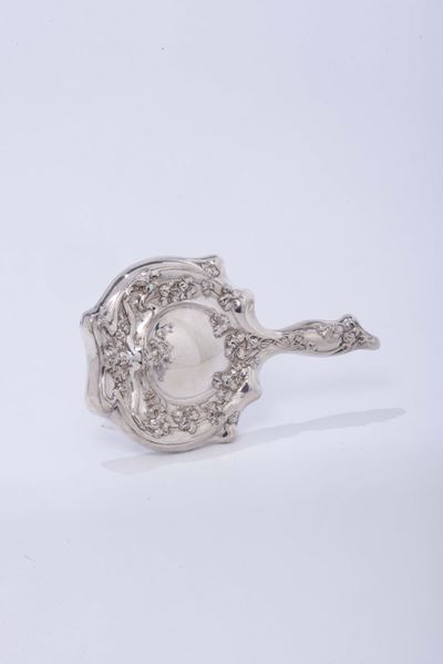 Specchio in Peltro e Lamina in Argento, Liberty