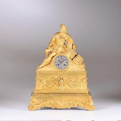 Pendola Carlo X in Bronzo Dorato, Francia, Inizio XIX Secolo