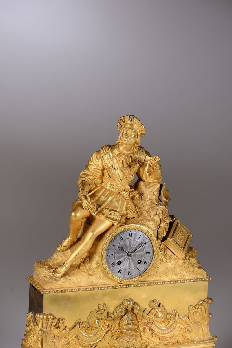 Pendola Carlo X in Bronzo Dorato, Francia, Inizio XIX Secolo